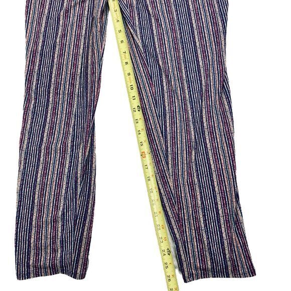 BCBGeneration Jumpsuit Women M Crossover V-neck Draped Pocket Striped Boho Beach - Picture 12 of 16